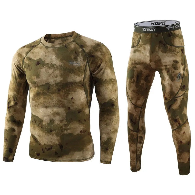 Thermal Underwear Men Winter Fleece Warm Tights Compression Quick Drying Thermo Lingerie Set Long Johns Man Camouflage Clothing