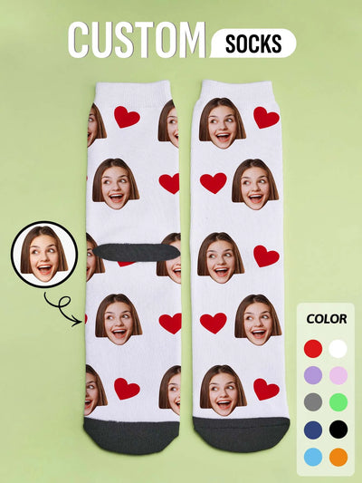 Custom Face Socks Personalized Photo Customizable Funny | SAMAG
