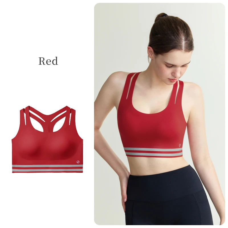 SUJIIN Sports Bra for Women 2026 Summer Racerback Shockproof Supportive Running Yoga Workout Gym Jump Rope Bras Woman XM072