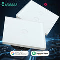 BSEED 1/2/3Gang Zigbee Touch Switch Wall Light Switch With Smart EU Socket Support Google Alexa Tuya Control No Neutral Line