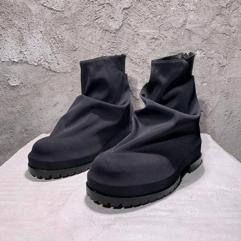 Men's High Top Shoes Platform Zip Leather Luxury Sneakers High Street Autumn Black Designer Boots