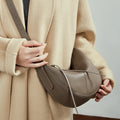 BURMINSA Genuine Leather Soft Cowhide Half Moon Hobo Bag Women Shoulder Crossbody Purses Casual Daily Crescent Underarm Handbags