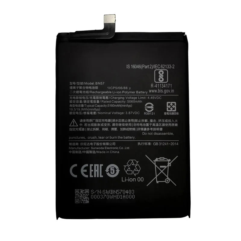 High Quality 100% Original New  BN57 5160mAh Phone Battery For Xiaomi Pocophone X3 Poco X3 Pro Replacement Batteries