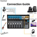 4 / 7 Channel Audio Interfacer DJ Mixer Sound Board 99-Bit DSP Effect USB Audio Mixer Effects +48V Phantom Bluetooth for Karaoke