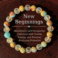 Natural Stone Symbolic Beaded Bracelet Women Men Anxiety Relief Protection Money Spiritual Inner Self-Love Jewelry