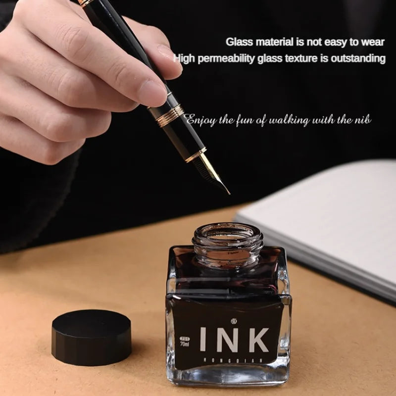 HONGDIAN 70/60/18ml Fountain Pen Ink High Quality Color Ink Glass Bottled Ink Refill Cartridge Stationery Office School Supplies