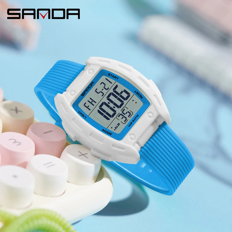 SANDA 6506 Men's Electronic Watches Stopwatch Alarm 5ATM Waterproof Sports Digital Watch for Men Luxury Shockproof Clock Reloj