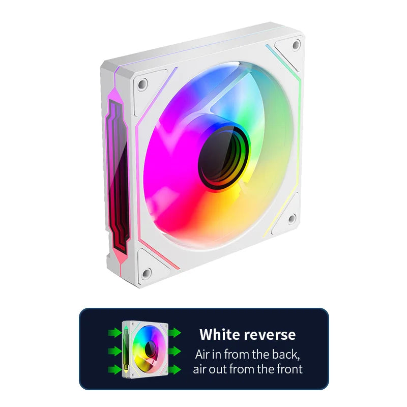 Teucer Infinite Mirror 120mm 5V 3Pin ARGB PC Case FAN 12V 4Pin PWM 800-2000RPM 12cm Chassis CPU Water Cooling Ventilator