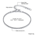 Hip Hop Men's Stainless Steel Rope Chain Bracelets,2/3/4/5mm Gold Color Adjustable Twisted Chain Wristband,Punk Casual Jewelry