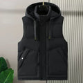Big Size Men Padded Vest Winter Hooded Zip-up Sleeveless Jacket Padding Golf Cotton Waistcoat Work Warm Large Pocket Plus 8XL
