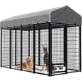 Large Dog Kennel Outside with Roof Heavy-Duty Indoor Outdoor Run Dog Enclosure with Removable Cover Dog Pens Outside