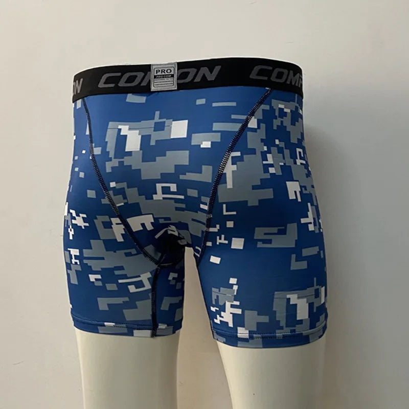 New Men's Compression Shorts Camouflage Sports Fitness Tight Pants Summer Stretch Quick Drying Running Basketball Base Shorts