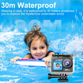 Ourlife MTR40 5K Action Camera 2" IPS Touch Screen 5X Zoom Action Cam 170° 30M Waterproof WiFi Sports Camera With Remote Control