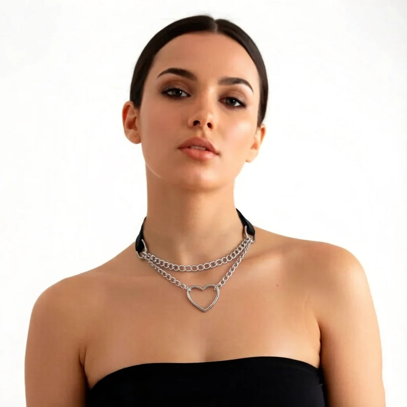 Sexy Bondage Lingerie Sexy Leather Collar Harness Woman Erotic Leather Neck Harness Fetish Wear Women Neck Accessorie