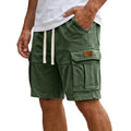 Men Solid Drawstring Multi Pocket Cargo Shorts Soft | SAMAG