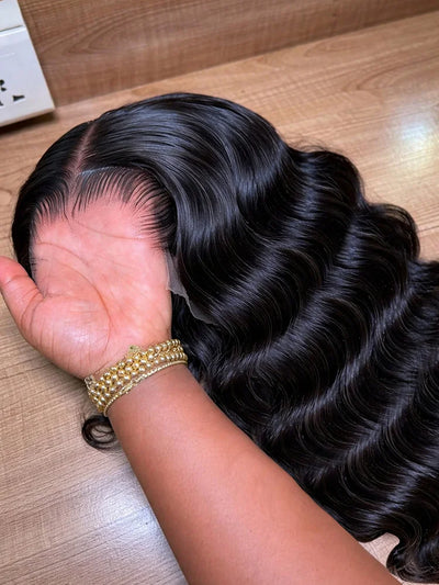 250% Density 34 Inch Hd Lace Front Wigs Human Hair 13x4 Body Wave Lace Front Wigs Human Hair Pre Plucked Glueless Black Wig Natural Black Wig For Women