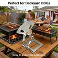 Portable Sausage Grill Basket, Stainless Steel Hot Dog Roaster Rack for Sausages, Marshmallows Vegetables Foldable & Lightweight