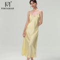 FIMTAIRAH Brand 6A 19mm New 100% Silk Nightgown Women Sexy Elegant Summer Silk NightDRESS long home wear Pajamas