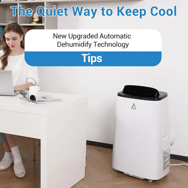Portable Air Conditioners, 15000 BTU Air Conditioner for 850 Sq. Ft, Dehumidifying & Fan, Quiet Operation and Easy Mobility, Remote Control for Home & Office, Black Top