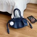 Orange Handbag High Quality Pu Leather Bag Lady Designer Pleated Cloud Bag Fashion Hobo Shoulder Bag Female Dumpling Tote