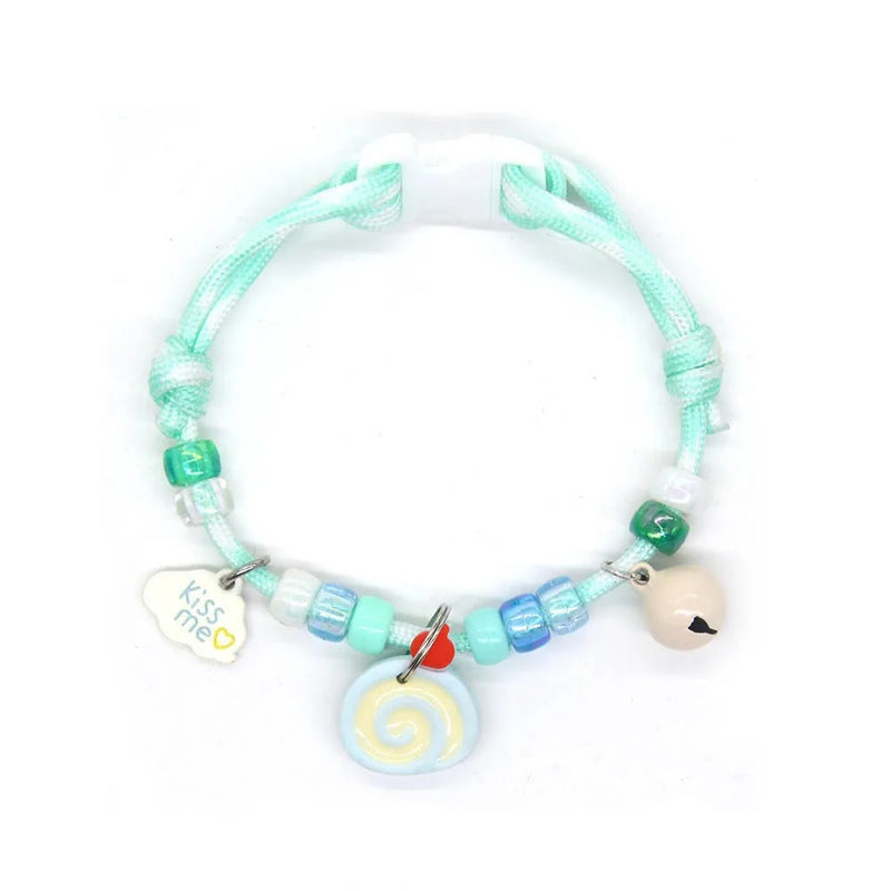 Fashion Colorful Pet Braided with Bells Cat Neck Chain Adjustable Cat Puppy Collar Chihuahua