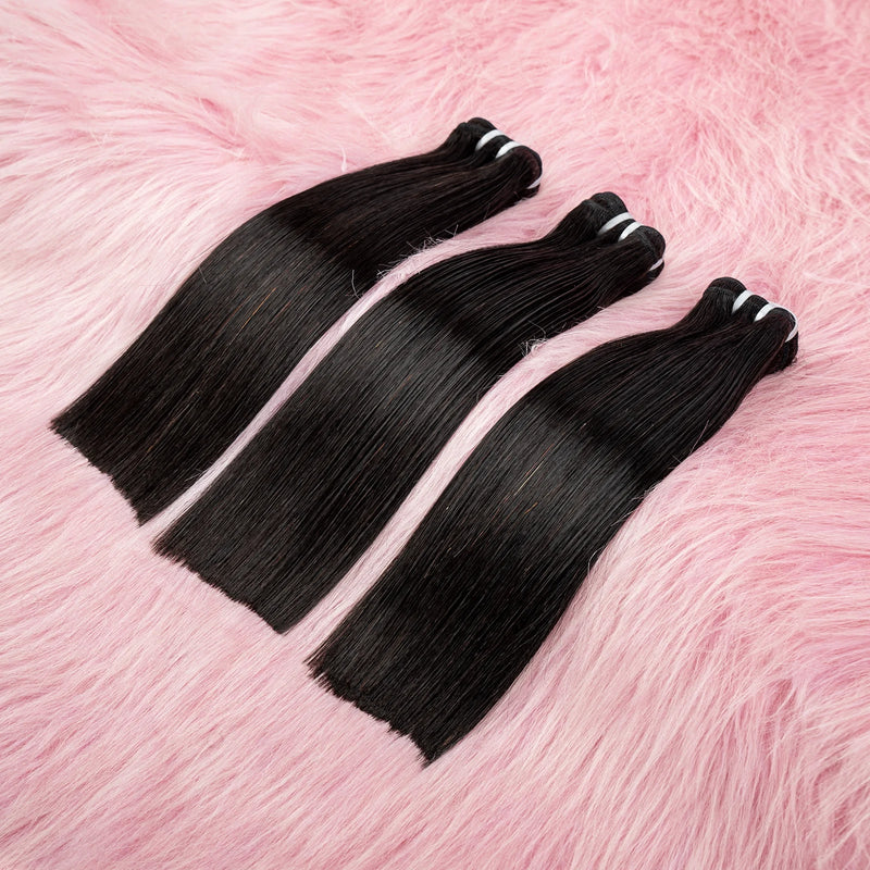 V Beauty Straight Human Hair Bundles Raw Human Hair Extensions Double Drawn 16A Grade Vietnamese Human Hair Virgin Unprocessed