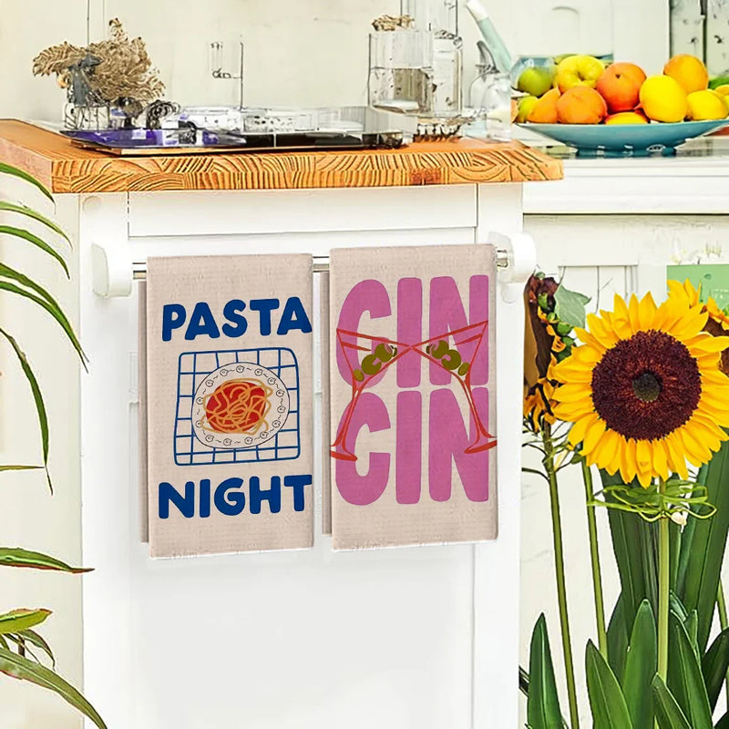 2Pcs, Retro-Style Kitchen Decorative Kitchen Towels, 40Cm*60Cm Towel Set, Super Absorbent Soft Cleaning Cloth, Cooking and Baking Tea Towel, Hand Towel, Cleaning Cloth, Dishwashing Cloth, Kitchen Decoration, Living Room Decor