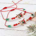 1/6/12pcs Festival Christmas Bracelets Imitation Pearl Santa Claus Xmas Tree Pendant Party Jewelry Gifts for Girls Kids Adult