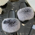 Women Real Raccoon Fur Slides Fluffy Luxury Furry Open Toe Slippers Indoor Outdoor Summer Sandals Non Slip Soft Comfy Sole Cozy