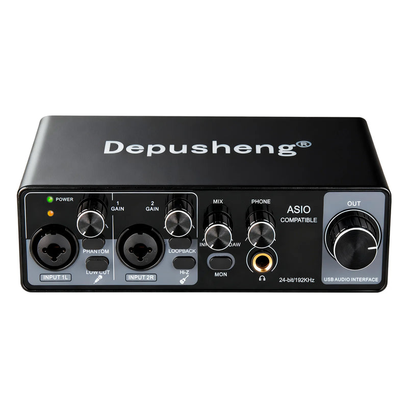 MQ22/44 ASIO Audio Professional Sound Card 2/4 Channel USB Audio Interface for Live Recording