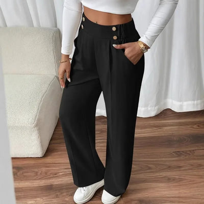 Women's Trousers Elastic Waist Solid Color Simple Fashion | SAMAG
