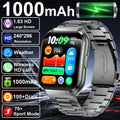 New Smart Watch Man 1000mAh Long Standby Outdoor Smartwatch Men IP68 Waterproof Heart Rate Sport BT Call Big Battery Smart Watch