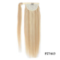 100% Human Hair Ponytail European Straight 120gram Wrap Around Clip In Pony Tail Machine Remy Hair 12-26 Inches For  Salon