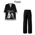 INSTANTARTS Traf 2026 Halloween Women's Matching Sets Blusas Elegantes De Mujer Tendencia 2026 Shirt and Wide Leg Pants Set