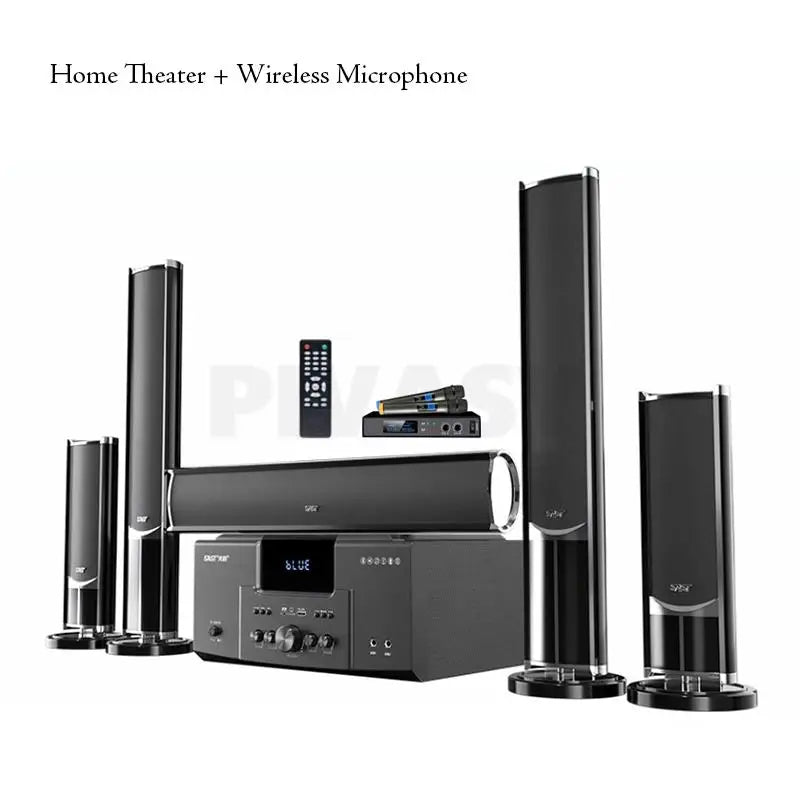 160W Home Theater Set 4Ω Bluetooth Speaker 8 Inch Subwoofer 5.1 Sound System Audio Set For Karaoke TV Living Room KTV Studio