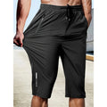 Men's Summer Ice Silk Cool Stretch Sports Cropped Pants Workwear Gym Shorts Street Mens Shorta Basketball Sports Running Short