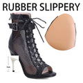 Summer Dance Heels Breathable Mesh 9.5cm 7cm Stable Heel Rubber Sole Suede Sole Customized Salsa Latin Party Team Dance Shoes
