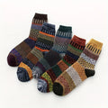 5pairs Unisex Ethnic Style Vintage Thick Wool Warm Crew | SAMAG