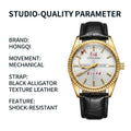 Shanghai Brand Vintage Mechanical Watch 17 Jewels Manual Winding Black Leather Strap Men's Dress - Visuel 2 | SAMAG