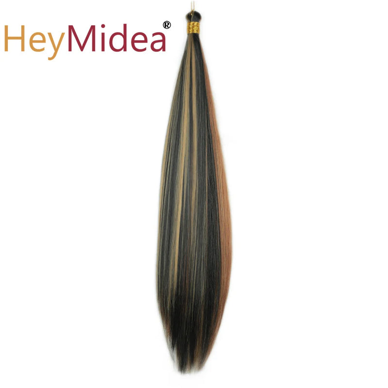 22-28Inch Straight Pony Hair Bundles Crochet Braids Hair Silky Colorful Synthetic Braiding Hair Ombre Synthetic Hair For Women