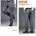 Winter Fleece Warm Business Formal Pants Men Classic Work Office Grey Elastic Waist Suit Thicked Thermal Trousers Plus