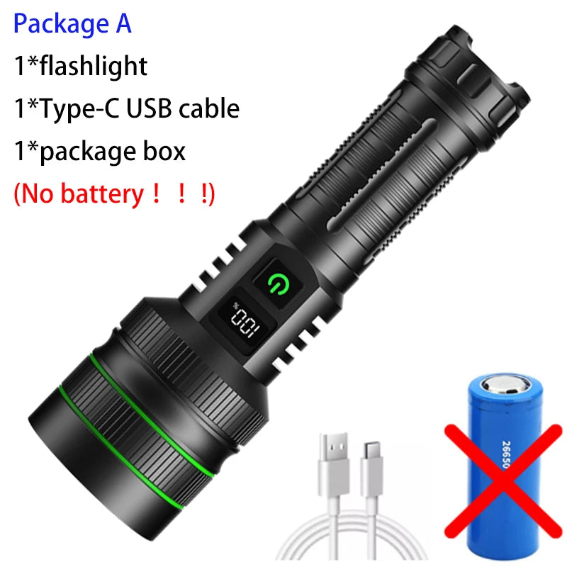 Super Long Range LED Flashlight USB Rechargeable Handheld - View 8 | SAMAG