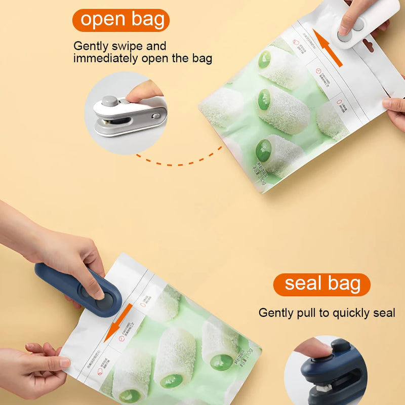 Mini Heat Bag Sealing Machine Plastic Bag Sealer Rechargeable Food Packing Bag Thermal Sealer Portable Plastic Bag Heat Sealer