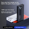 140W 200000mAh Power Bank Large Capacity 4 In1 Cables Intelligent Digital Display Light Portable Powerbank For iPhone Huawei New