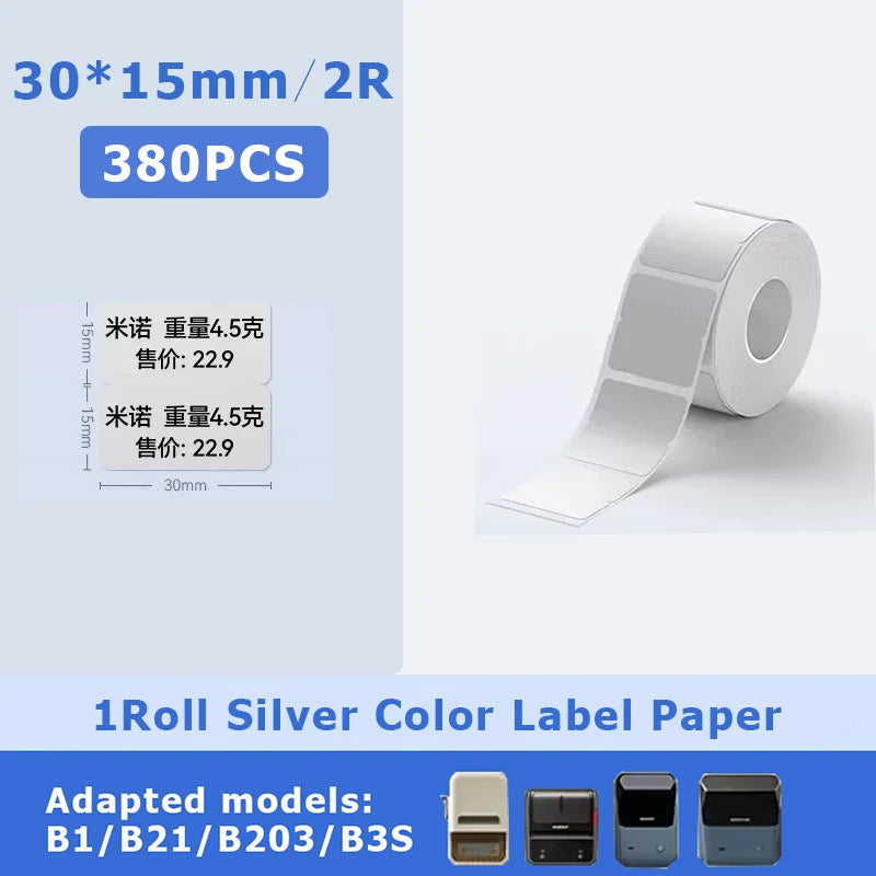 Niimbot B21/B1/B31/B203/B3S Matte Silver Thermal Label Sticker Paper Clothing Tag Commodity Price Food Self-Adhesive