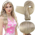 Full Shine Human Hair Weft Extensions Hair Bundles Ombre Blonde Color 100g Sew In Silky Straight Remy Skin Double Weft For Salon