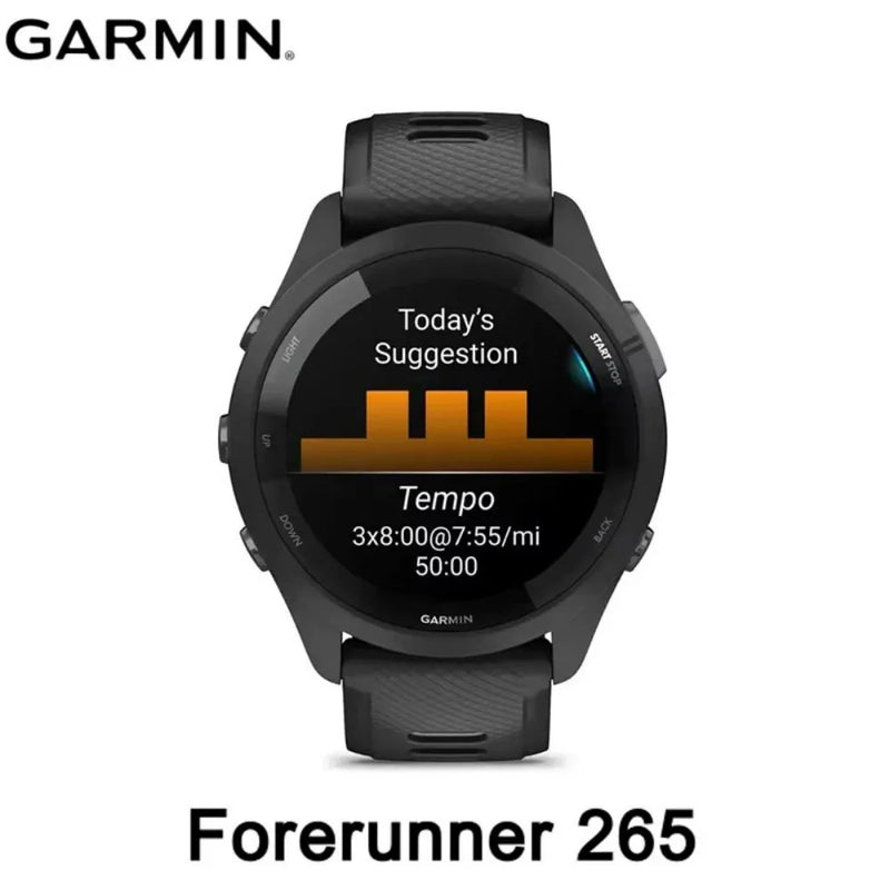 Garmin Forerunner 265 GPS Running Smartwatch – Multi‑Band GPS, Wrist Heart Rate & SpO2,, Advanced Training Status, Body Battery, Sleep Monitor, Waterproof Fitness Tracker for Men Women