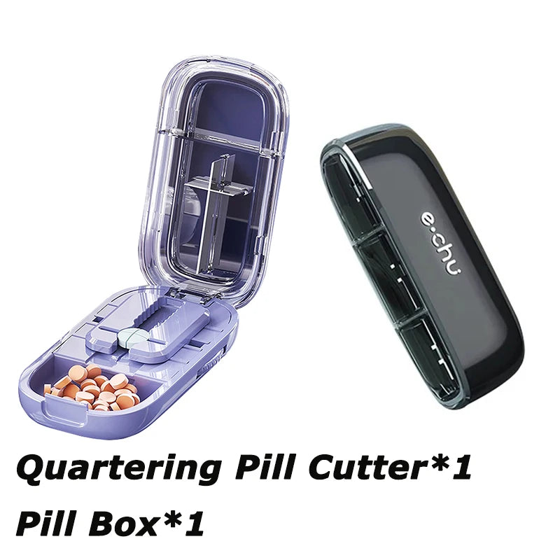 Tablet Divider Tablet Cutter with Storage Compartment for Small and Large Tablets Multiple Pill Cutters for Travel & Pets Daily
