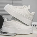 Men's Leather Upper Casual Shoes Thick Bottom Elevator Sneakers, Comfortable Non-Slip Men's Walking Shoes for Daily Wear