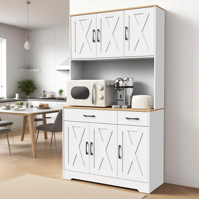 67" Food Pantry Storage Cabinet for Kitchen, White | SAMAG